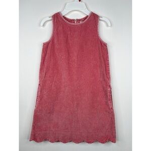 Classic Prep Piper Washed Cord Pink Scallop Dress Shift Dress Lined Girls Size 7